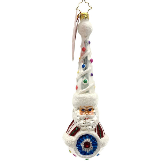 Christopher Radko Candy Dotted Santa Claus Christmas Tree Ornament 1020708
