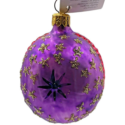 Christopher Radko Lil Miss Angel Purple Gold Stars Christmas Tree Ornament 1997