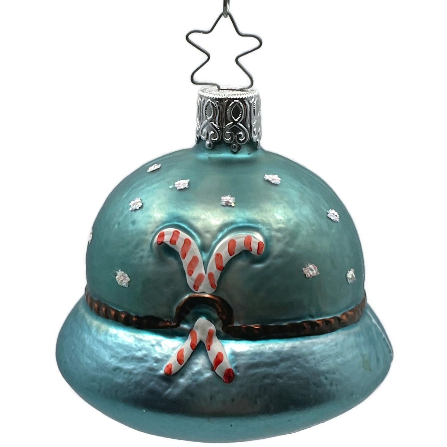Inge Glass Ornament Christmas Cap Candy Canes Old World Christmas Tree Decor