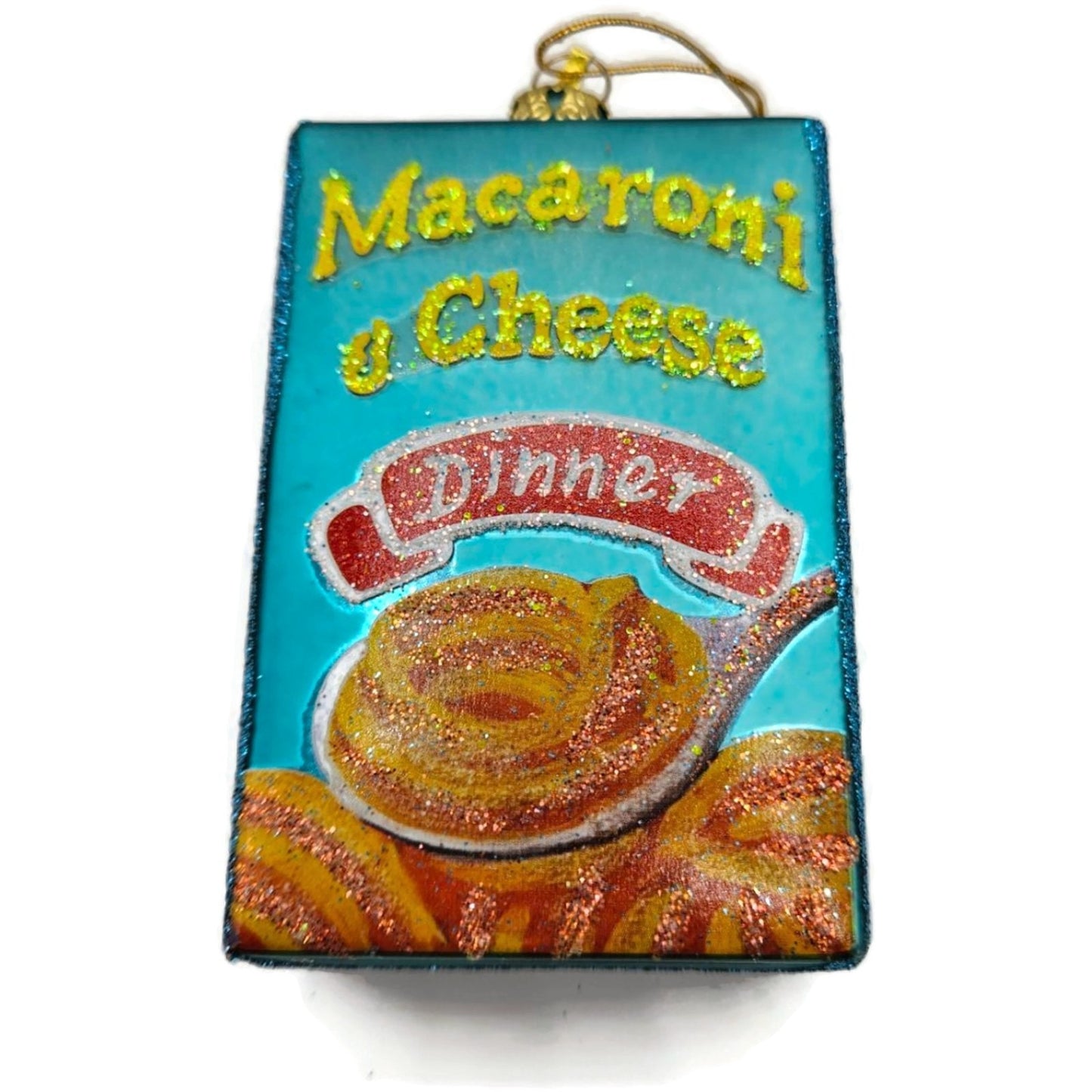 Macaroni And Cheese Box Ornament Food Noodles Glass Christmas Tree Decoration