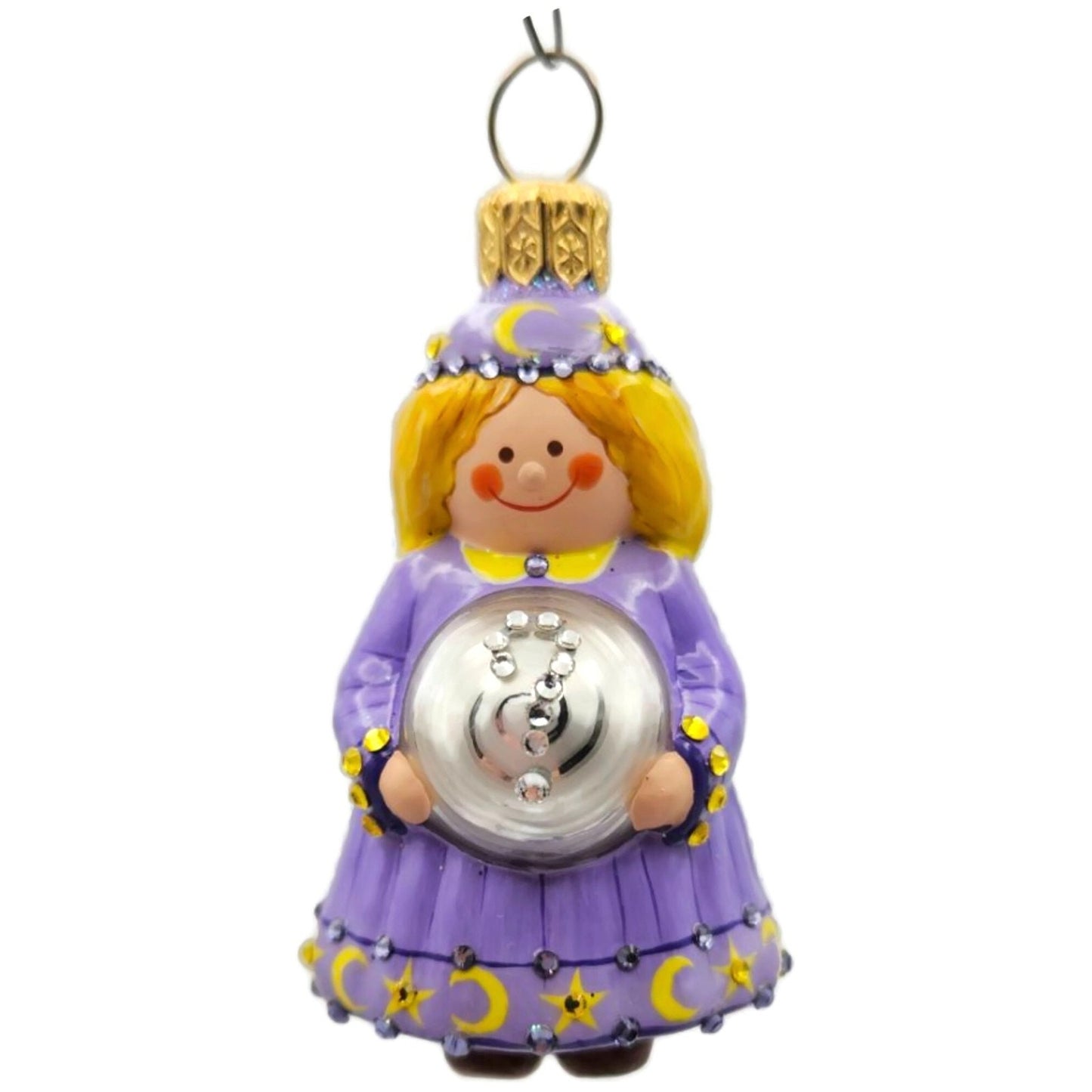 Patricia Breen A Bright Future Violet Moon Stars Lavender Halloween Ornament