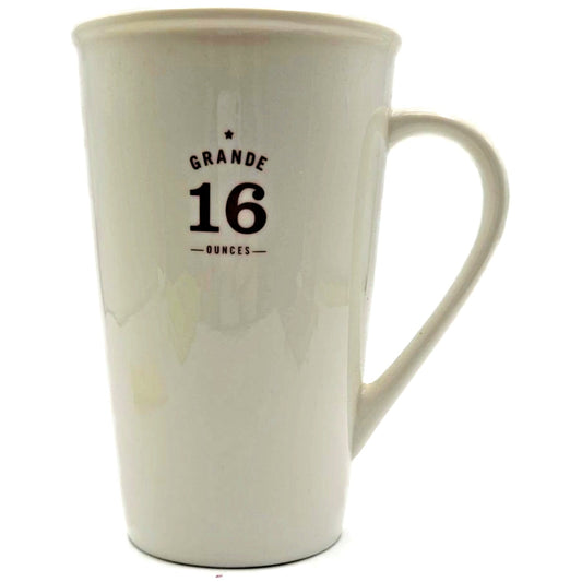 Starbucks Grande 2010 Coffee Mug White Ceramic Tall Latte Cup Barista Style
