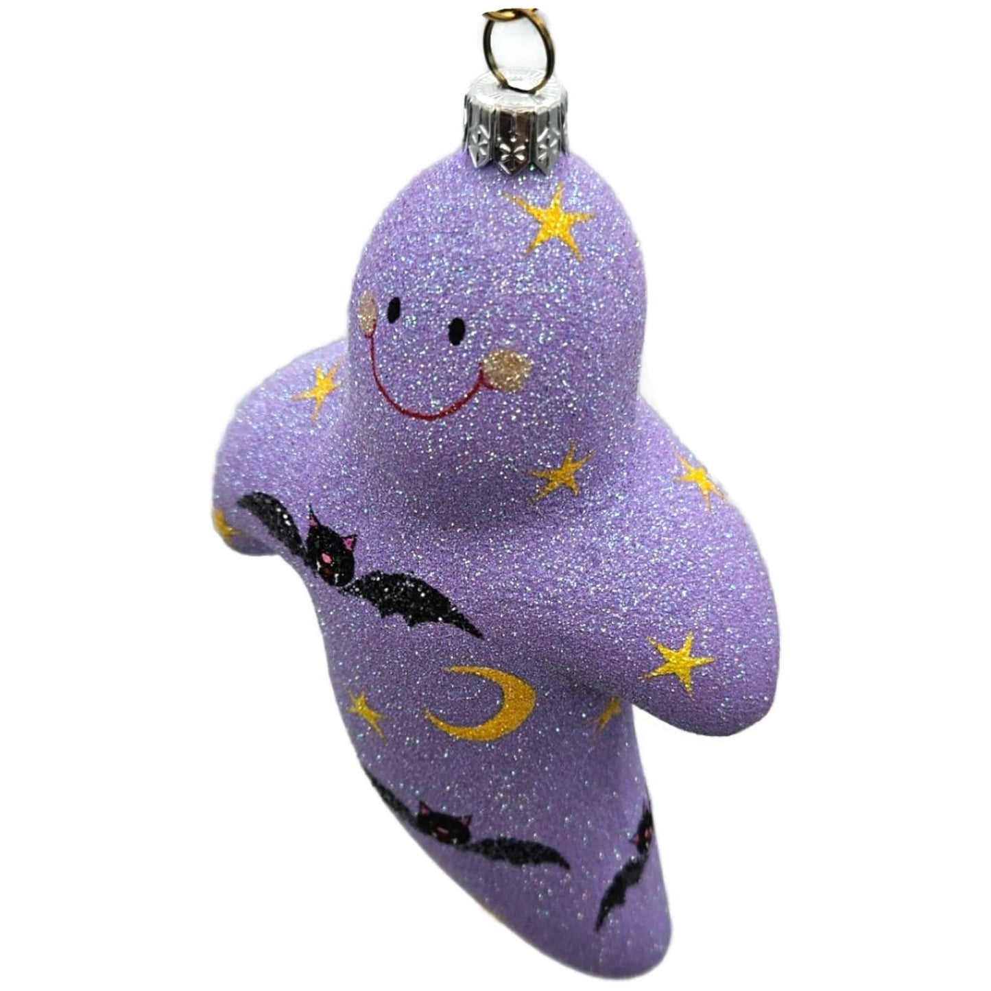 Patricia Breen Very Grand Ghost Lavender Stars Bats Halloween Ornament 2554