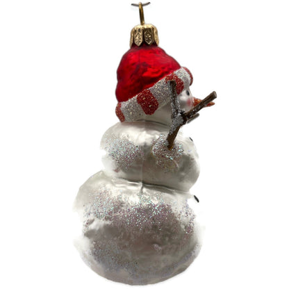 Sikora Weihnachtswelt Snowman With Branches Winter Glass Christmas Tree Ornament