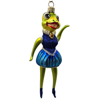 Slavic Treasures Mrs. Happy Hoppy Frog Frolic Halloween Christmas Ornament