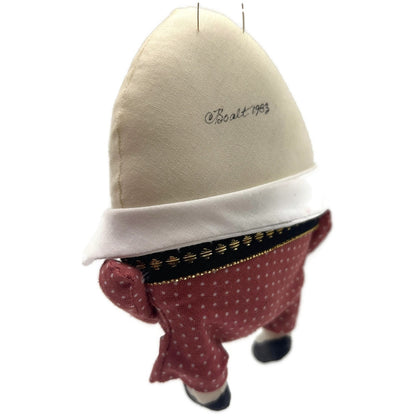 Gladys Boalt Humpty Dumpty Alice In Wonderland Fabric Christmas Ornament Signed