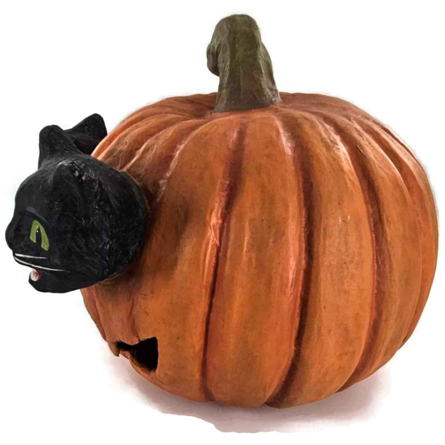 Bethany Lowe Halloween Cat Eyes Jack O Lantern Pumpkin Spooky Folk Art Rare