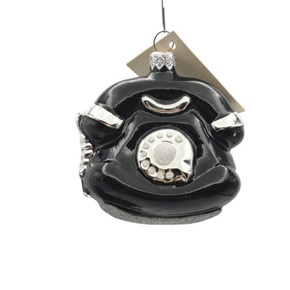 Patricia Breen Fine Phone Black Silver Signed Christmas Holiday Tree Ornament