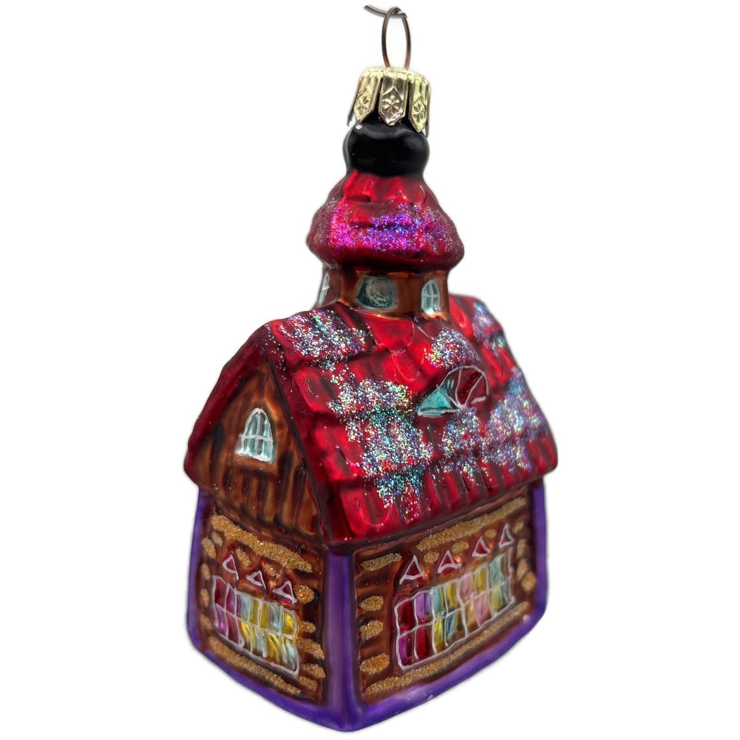 Christopher Radko Gingerbread Chapel Glass Christmas Tree Ornament 98-167-0