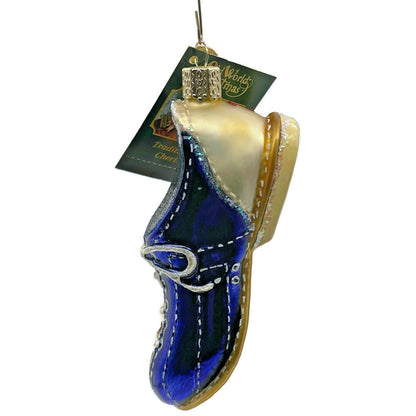 OWC Bowling Shoes Red Blue Gold Lace Up Ornament Old World Christmas Tree Decor