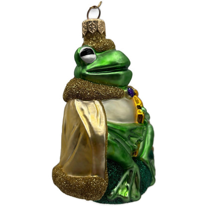 Patricia Breen Frog King Gold Glitter Green Animal Christmas Tree Ornament