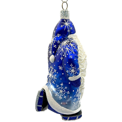 Patricia Breen Off to the Pond Skating Santa Snowflakes Christmas Ornament 2433