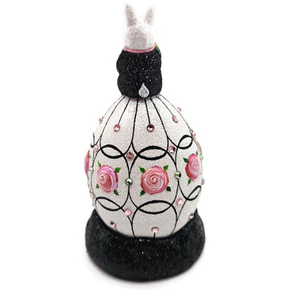 Patricia Breen A Most Elegant Bunny Cachette Black Floral Easter Holiday Signed