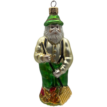 Patricia Breen Autumn Santa Gold Green Fall Christmas Tree Ornament
