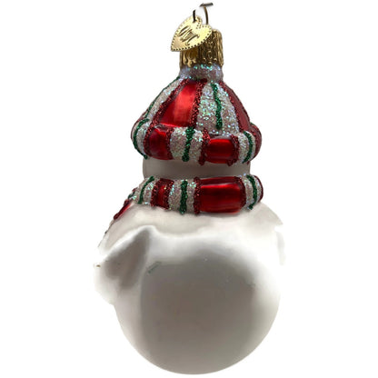 Old World Christmas Sweetie Pie Snowman Glitter Glass Christmas Tree Ornament