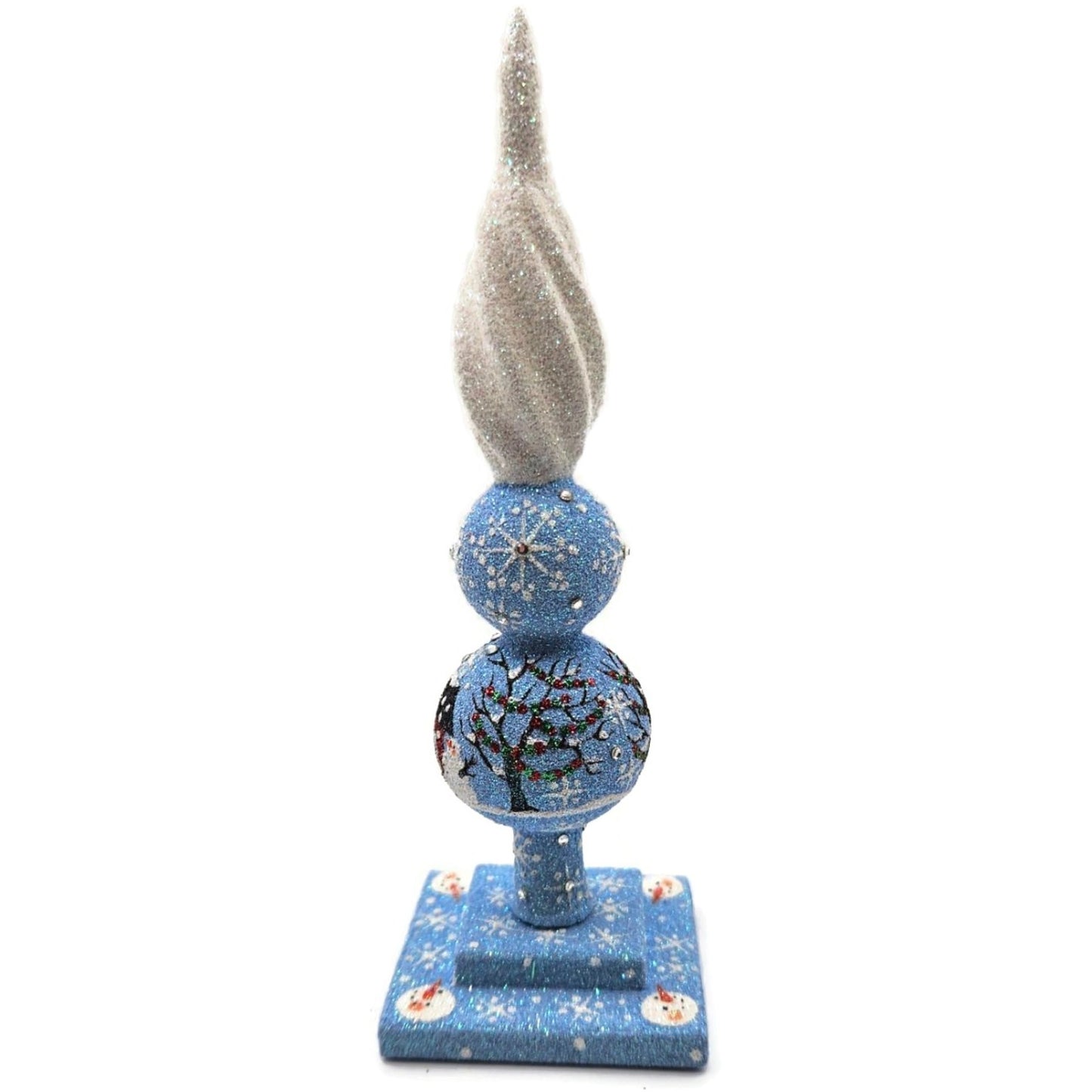 Patricia Breen Ultra Miniature Finial Red Barn Snowman Christmas Ornament HCB