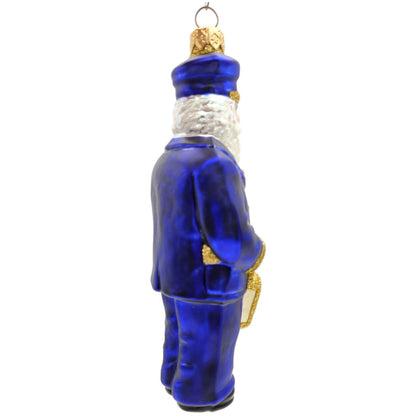 Patricia Breen Lighthouse Keeper Santa Claus Blue Nautical Christmas Ornament