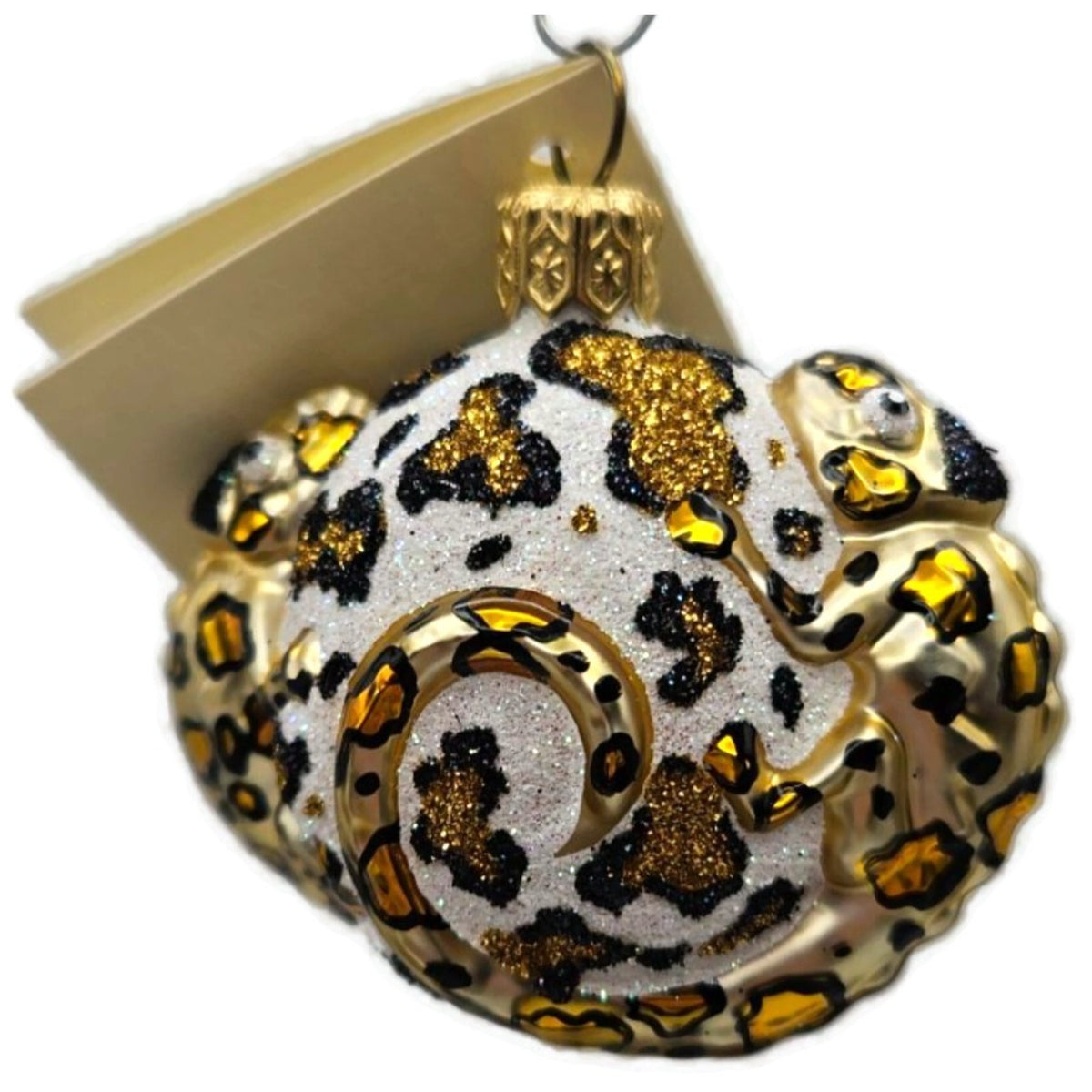 Patricia Breen For James Twice Leopard Chameleon Glass Christmas Ornament 2581