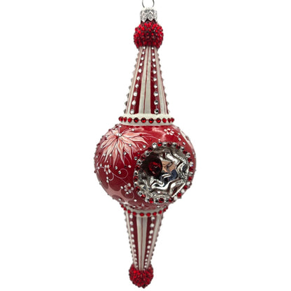 Patricia Breen Looking Glass Chinoiserie Red Reflector Christmas Tree Ornament