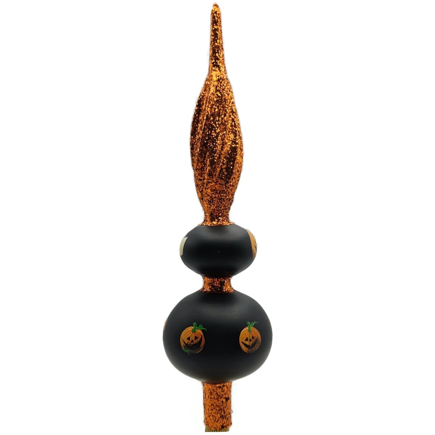 Patricia Breen Miniature Halloween Finial Black Orange Jack-o-Lantern Topper