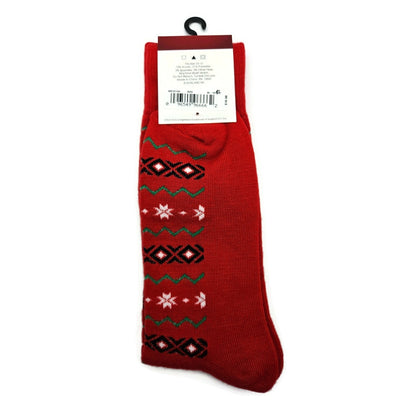 Davco Red Christmas Socks Reindeer Snowflakes Holiday Stocking Stuffers