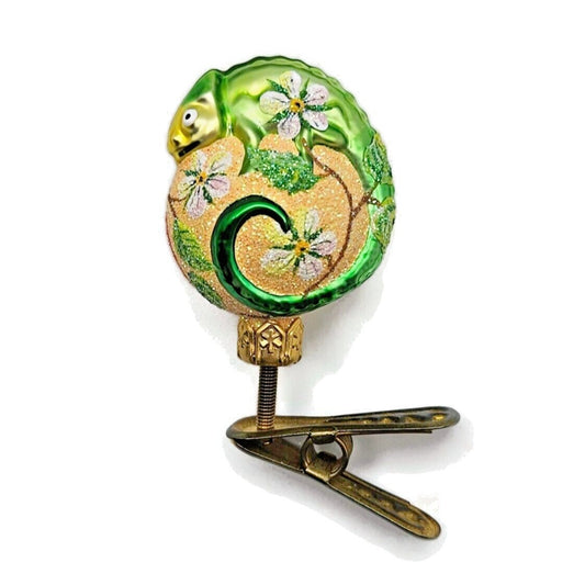 Patricia Breen Ultra Miniature Chameleon Peach Clip On Spring Christmas Ornament