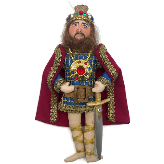 Gladys Boalt King Arthur Camelot Welsh Handmade Fabric Christmas Ornament