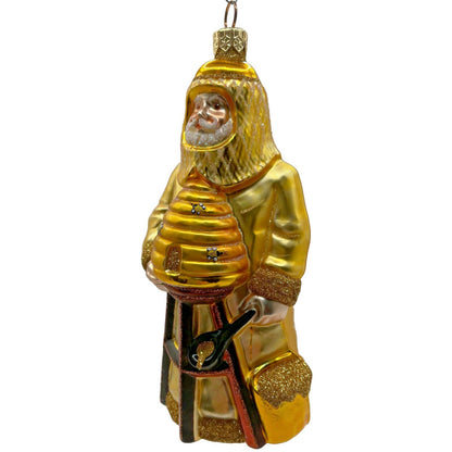 Patricia Breen Beeskeeping Santa Yellow Gold Spring Christmas Tree Ornament