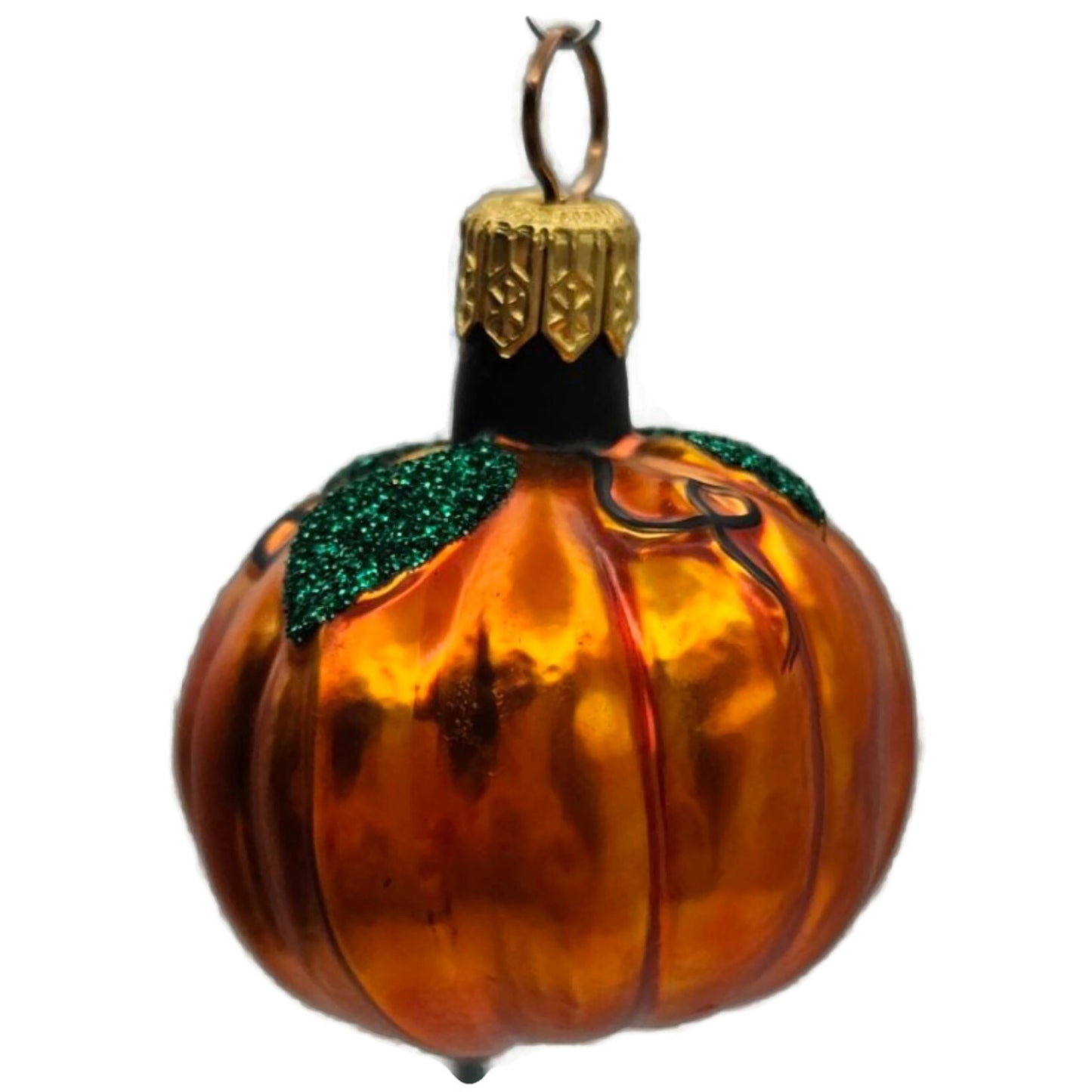 Patricia Breen Miniature Pumpkin Light Orange Glass Halloween Ornament 9800CATZ