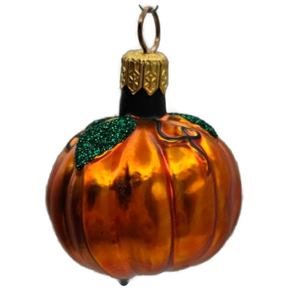 Patricia Breen Miniature Pumpkin Light Orange Glass Halloween Ornament 9800CATZ