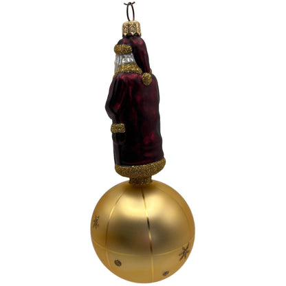 Patricia Breen Sojourning Santa Bordeaux Snowflakes Christmas Ornament Nieman