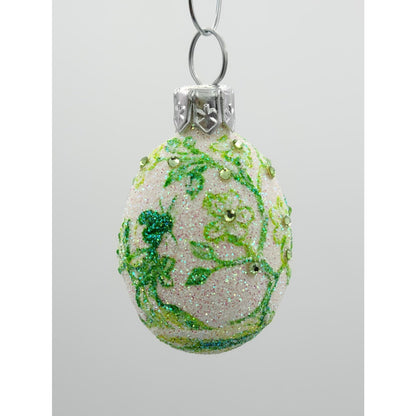 Patricia Breen Miniature Egg Chinoiserie Fan Peridot Easter Holiday Ornament