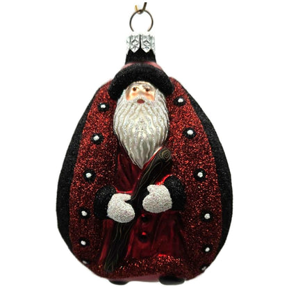 Patricia Breen Ladybug Santa Red Black Glittered Spring Christmas Tree Ornament