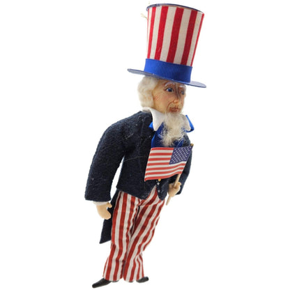 Gladys Boalt Uncle Sam Patriotic July 4th Fabric Christmas Tree Ornament 2769