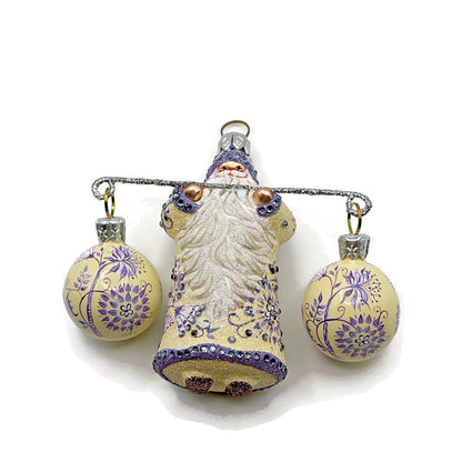Patricia Breen Balance Chinoiserie Violet Santa Claus Spring Christmas Ornament