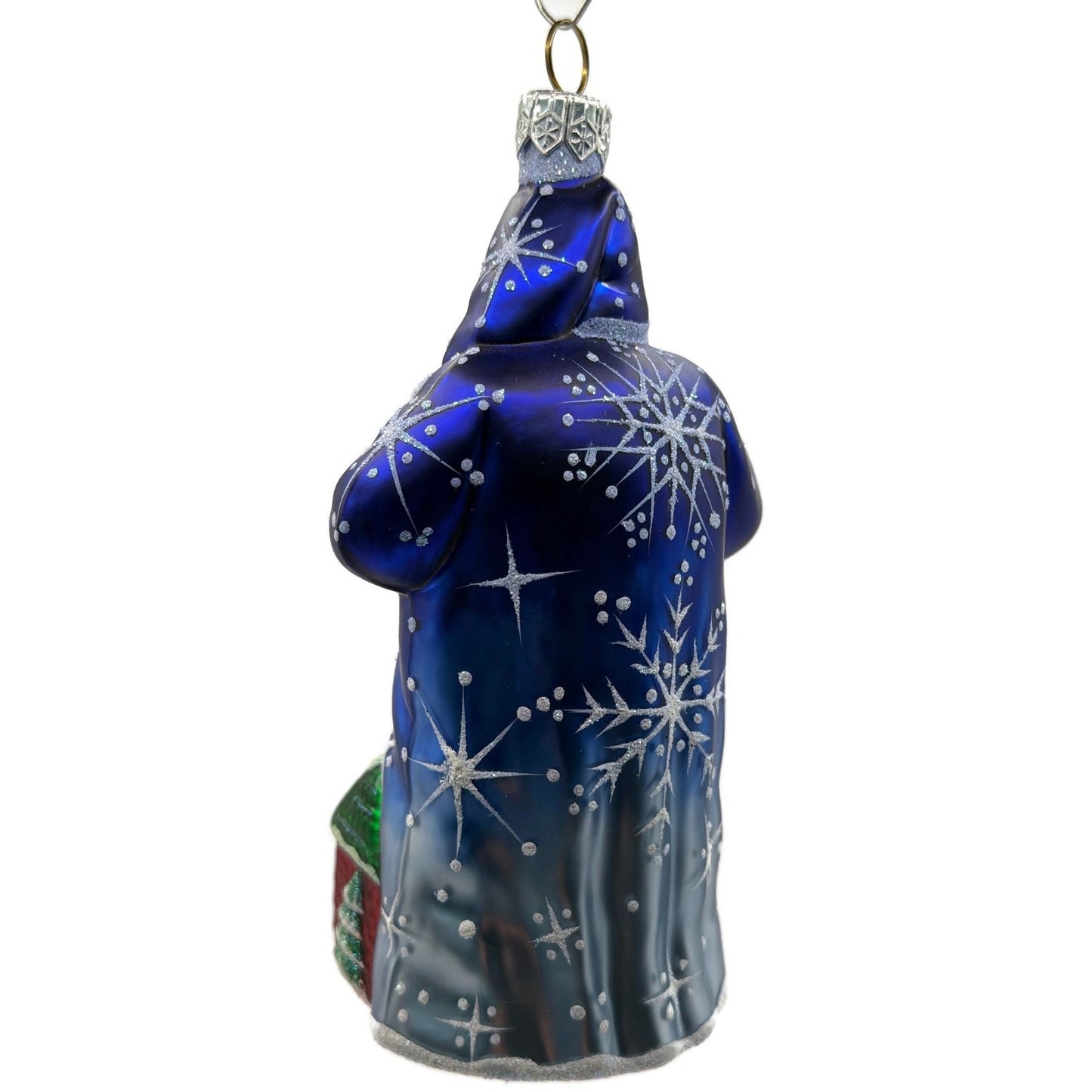 Patricia Breen Marionette Santa Reindeer Blue Snowflakes Christmas Ornament 2328