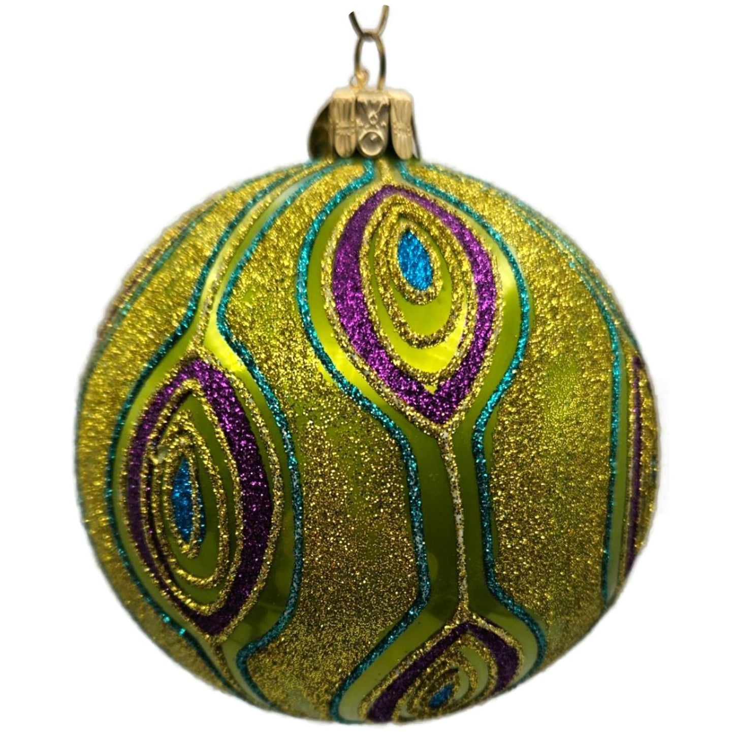 Christopher Radko Golden Peacock Purple Green Christmas Tree Ornament 1013838