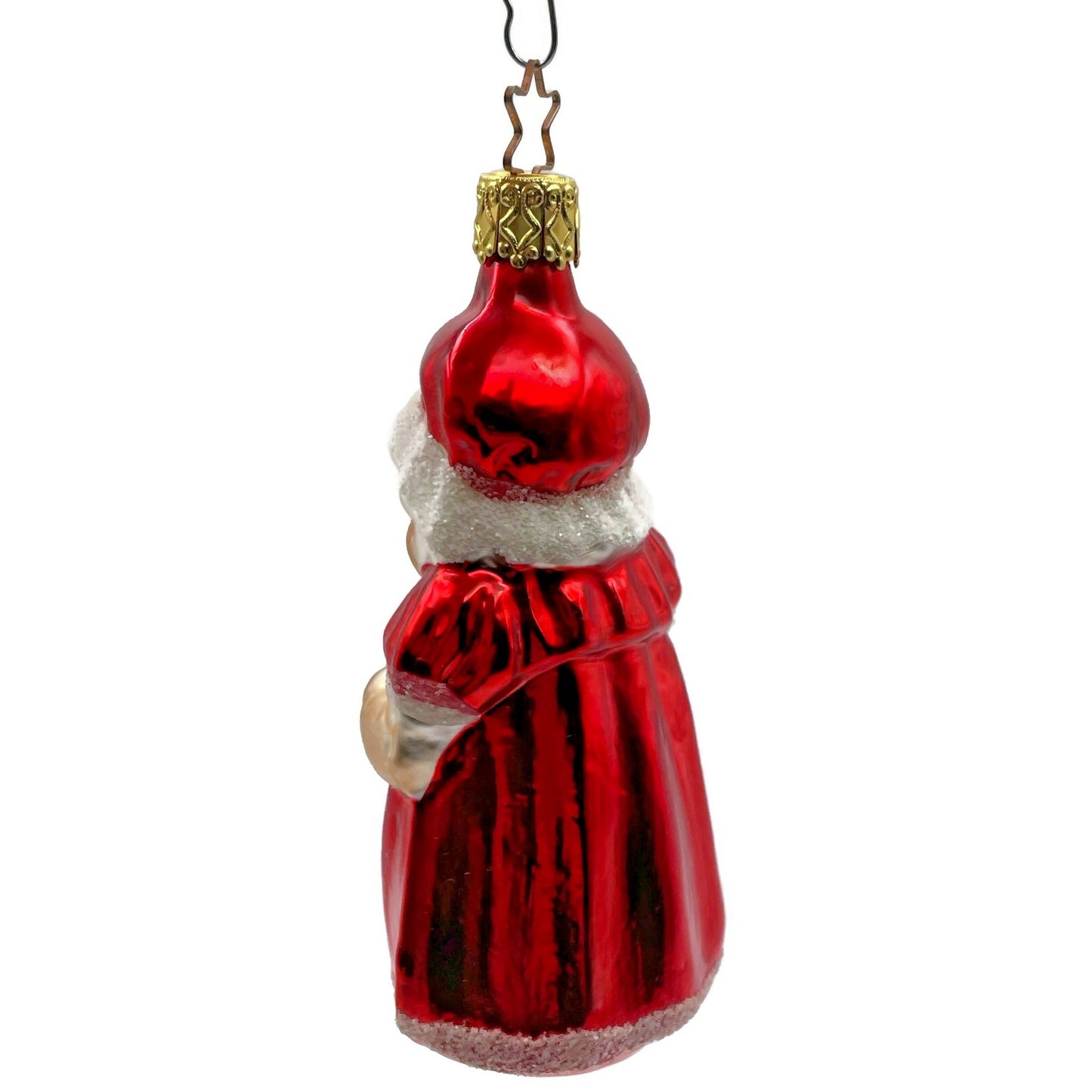 Mrs Claus Red Dress Star Top Inge Glass Ornament German Christmas Tree Decor