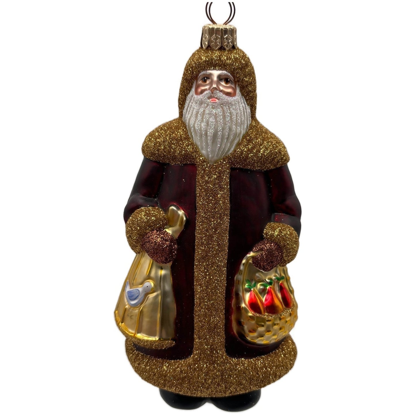 Patricia Breen Santa I: Partridge Pear Bordeaux 12 Days of Christmas Ornament