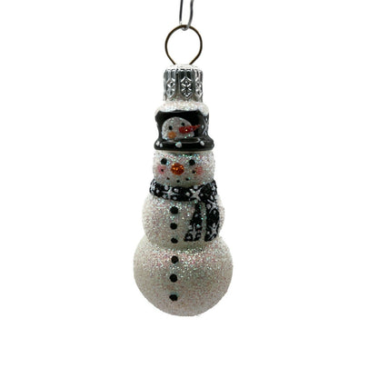 Patricia Breen The Littlest Snowman Snowflakes Glittered Christmas Ornament