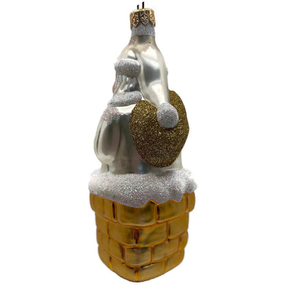 Patricia Breen Here Comes Santa Claus Pearl Gold Sack Christmas Tree Ornament