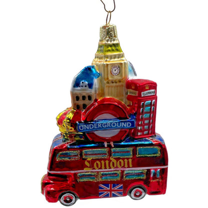 Ornament London England Thames Double Decker Bus Travel Christmas Tree Decor