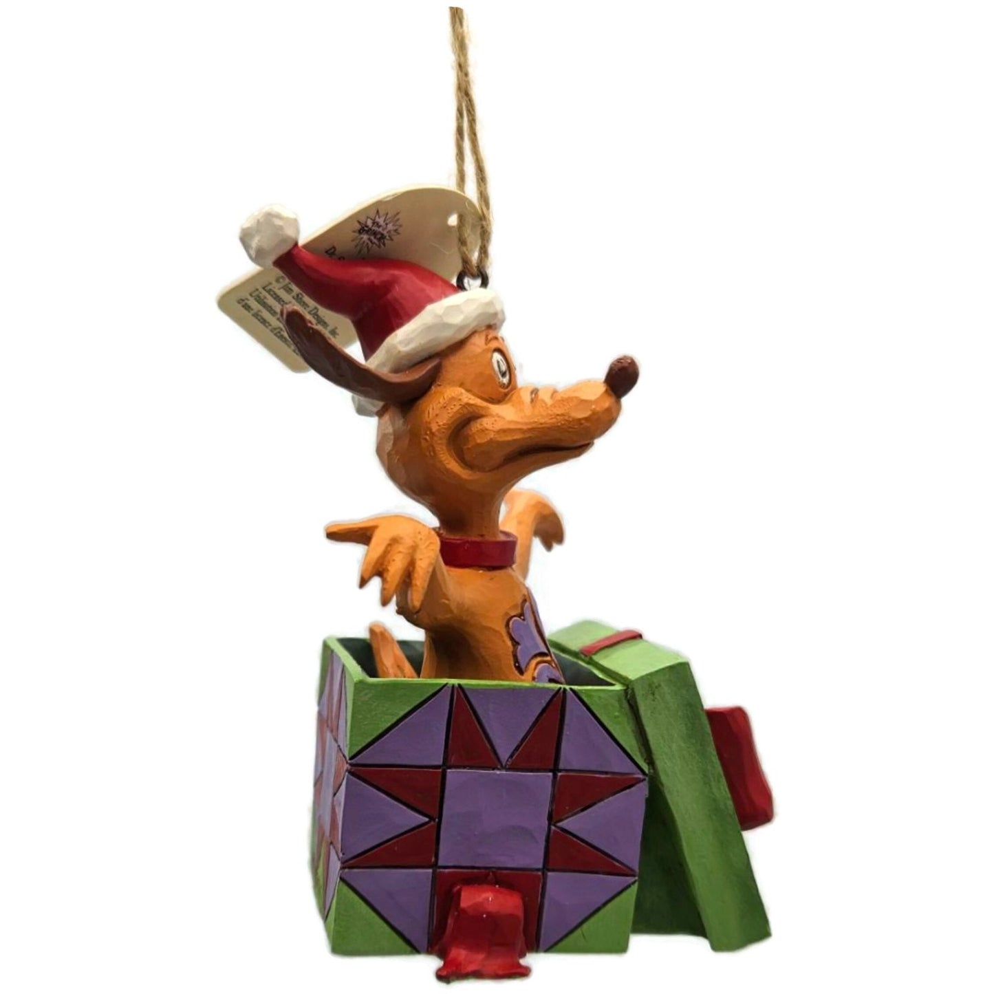 Jim Shore Dr. Seuss The Grinch Max the Dog in Present Enesco Christmas Ornament