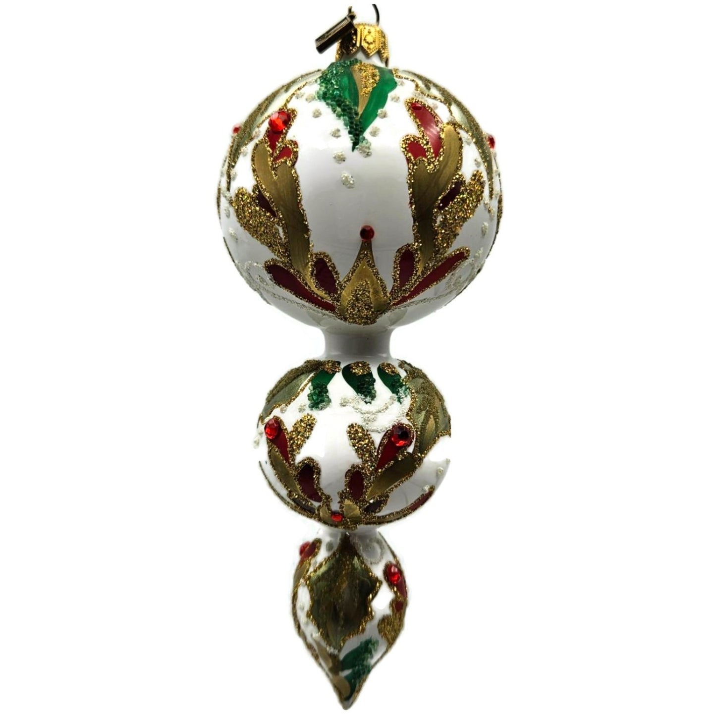 Exarte The Joy of Christmas Profile Gold Red Green Christmas Tree Ornament