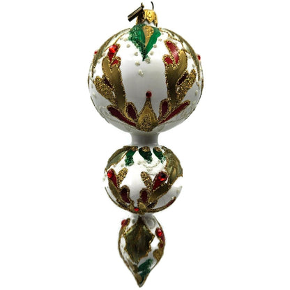 Exarte The Joy of Christmas Profile Gold Red Green Christmas Tree Ornament