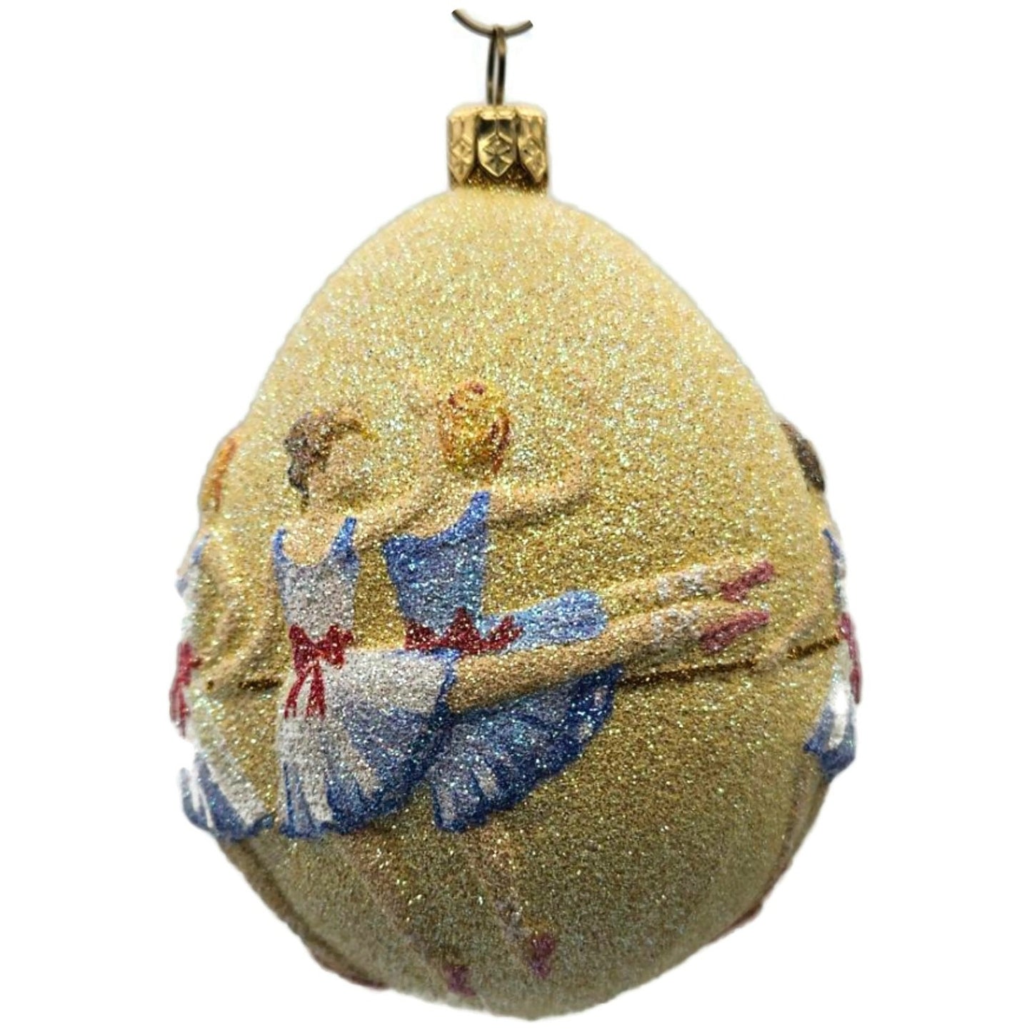 Patricia Breen Nine Ladies Dancing Yellow Blue Egg Christmas Tree Ornament