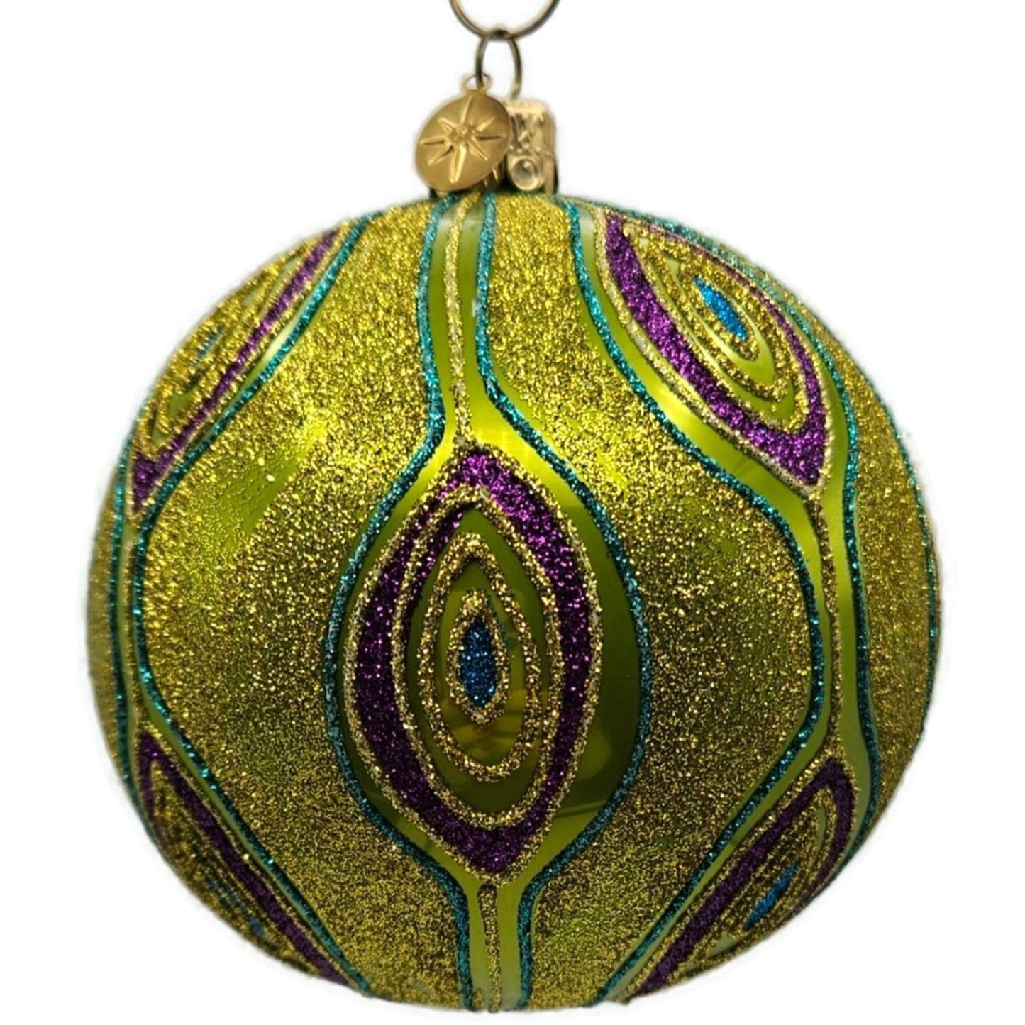 Christopher Radko Golden Peacock Purple Green Christmas Tree Ornament 1013838