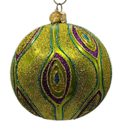 Christopher Radko Golden Peacock Purple Green Christmas Tree Ornament 1013838