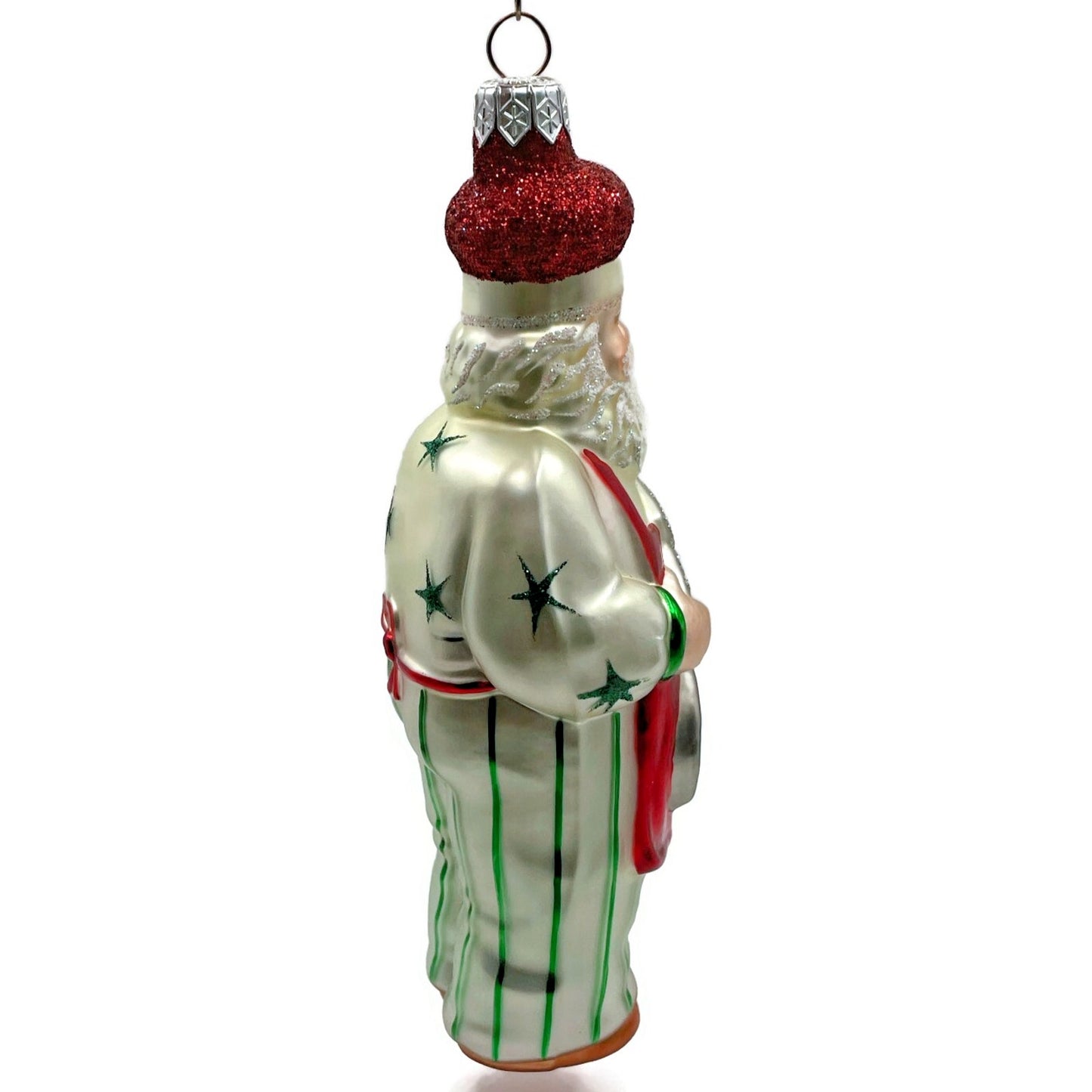 Patricia Breen Sunnyside Up Santa Red Apron Striped Star Christmas Ornament 9841