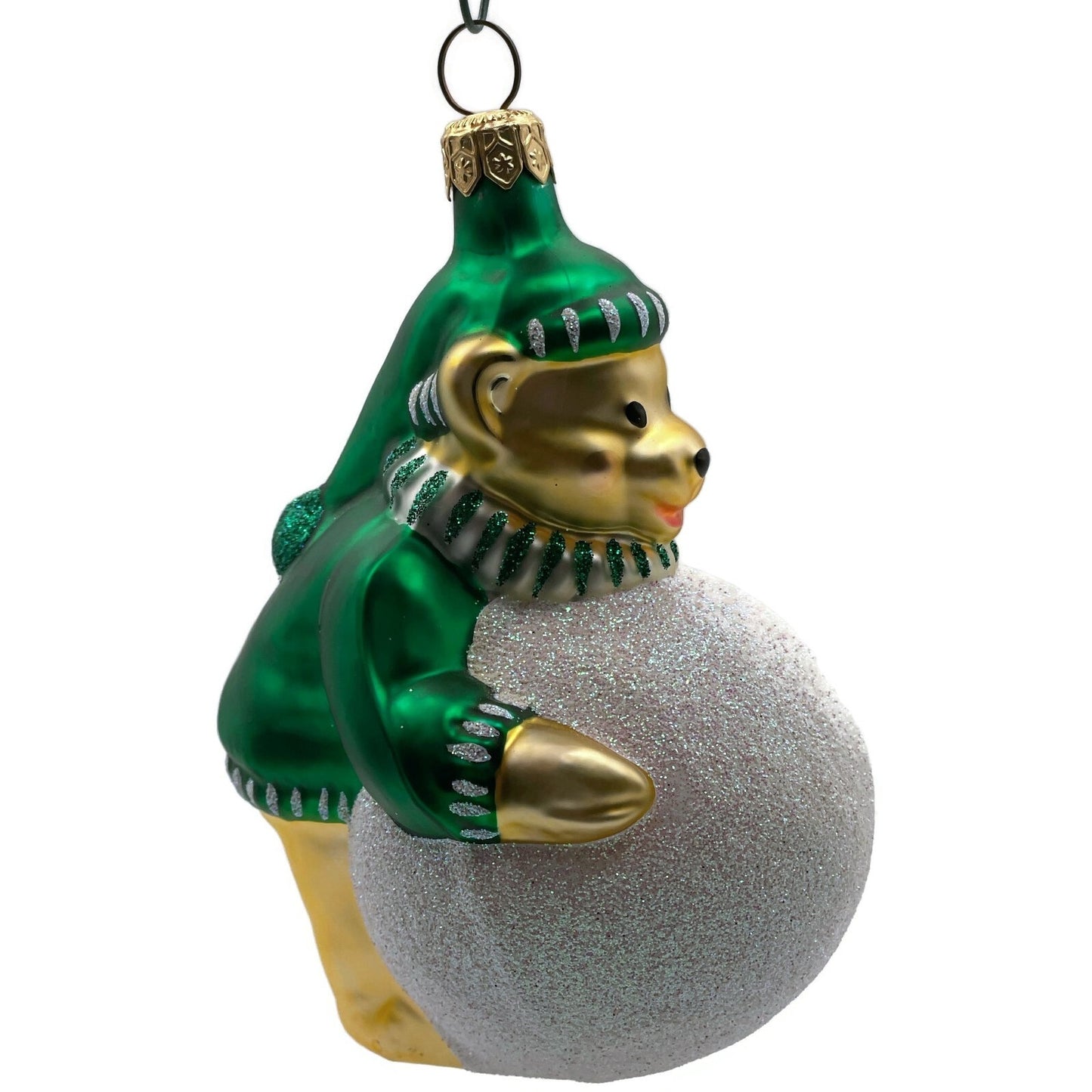 Patricia Breen Henry The Baby Bear Snowball Green Hat Scarf Christmas Ornament